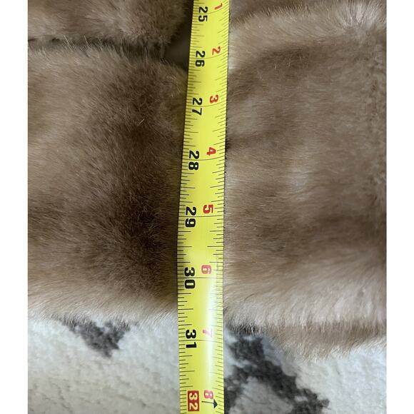 Vintage 1960’s Faux Fur Leather Penny Lane Belted Trench Coat Sz Small - Picture 16 of 16